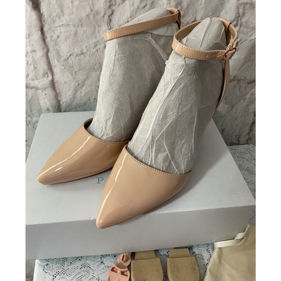 Pashion Footwear 7.5 The D'Orsay 4" Block Heel, Interchangeable Heels Sand - Picture 5 of 9